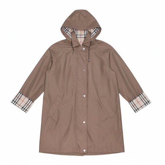 Vintage Burberry Nova Check Trim Rain Jacket Windbreaker Wool Liner Coat Brown - Picture 2 of 16